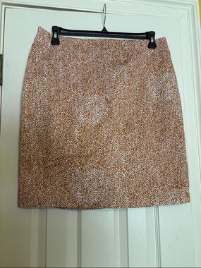 Valerie Bertinelli Rust & White Textured Skirt